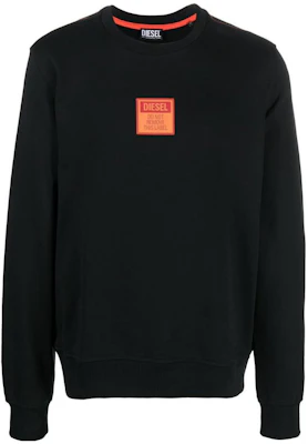 Diesel FW22 Black Logo Patch Pullover Sweatshirt Long Sleeve A065610JFAV9XX Buy Diesel FW22 Black Logo Patch Pullover Sweatshirt Long Sleeve A065610JFAV9XX