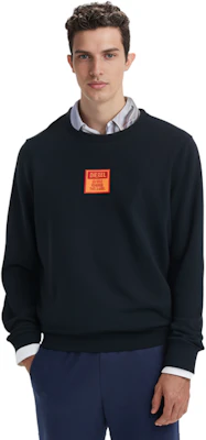 Diesel FW22 Black Logo Patch Pullover Sweatshirt Long Sleeve A065610JFAV9XX 5