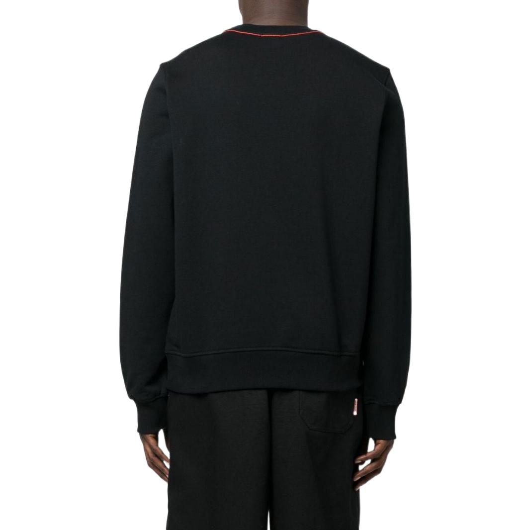 Shop Diesel FW22 Black Logo Patch Pullover Sweatshirt Long Sleeve A065610JFAV9XX