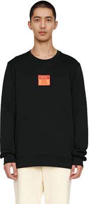 Diesel FW22 Black Logo Patch Pullover Sweatshirt Long Sleeve A065610JFAV9XX 1