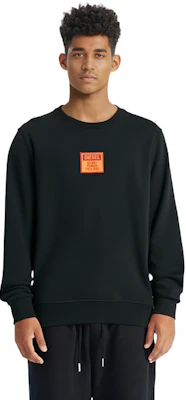 Diesel FW22 Black Logo Patch Pullover Sweatshirt Long Sleeve A065610JFAV9XX 2