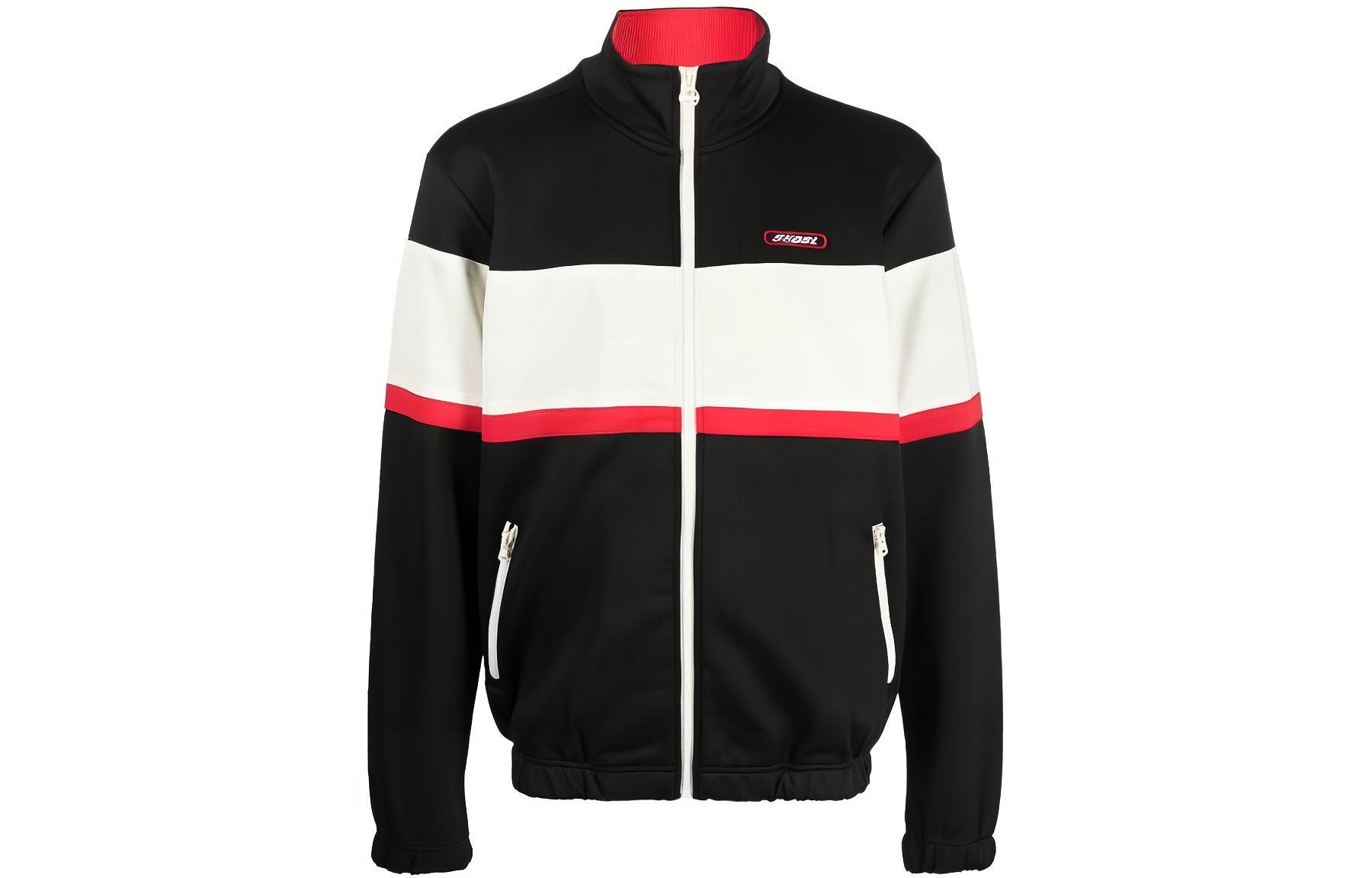 Diesel FW22 Black Logo Patch Stand Collar Track Jacket A066080NEAG900