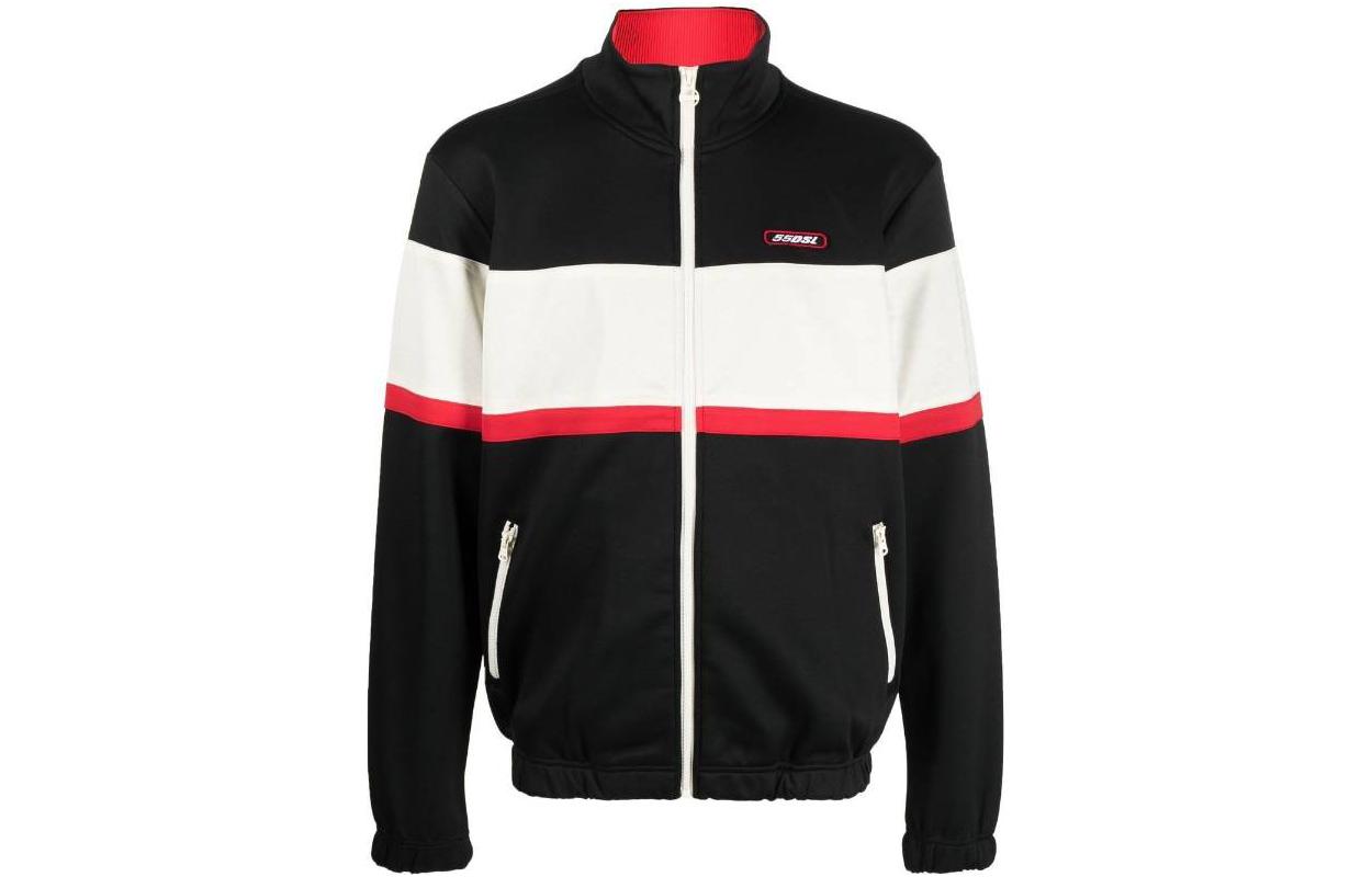 Order Diesel FW22 Black Logo Patch Stand Collar Track Jacket A066080NEAG900