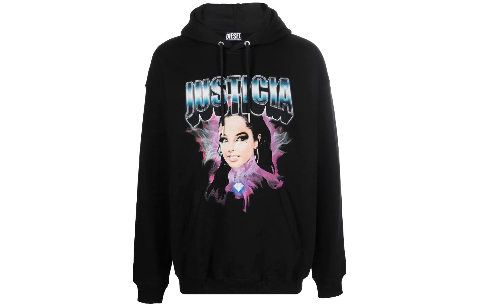 Diesel FW22 Black Printed Graphic Hoodie A034120CEAX9XX