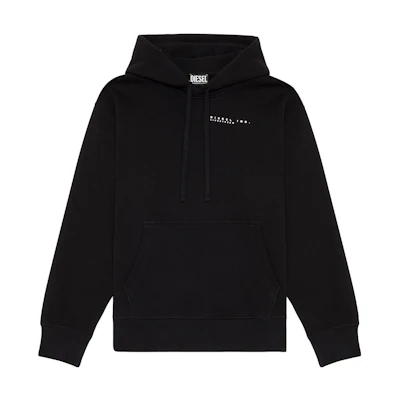 Diesel FW22 Black Pullover Hoodie with Solid Letter Print Design A086310HERH-900