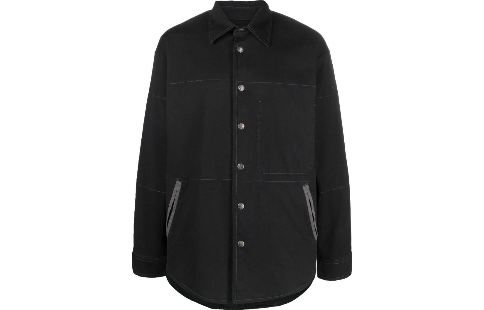 Diesel FW22 Black Solid Collar Single-Breasted Jacket A061390PDAJ9XX