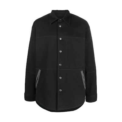 Diesel FW22 Black Solid Collar Single-Breasted Jacket A061390PDAJ9XX