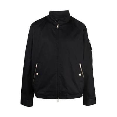 Diesel FW22 Black Solid Color Zip-Up High-Neck Jacket A027100HCAR9XX