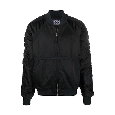 Diesel FW22 Black Solid Zip-Up Jacket A055930DLAN9XX