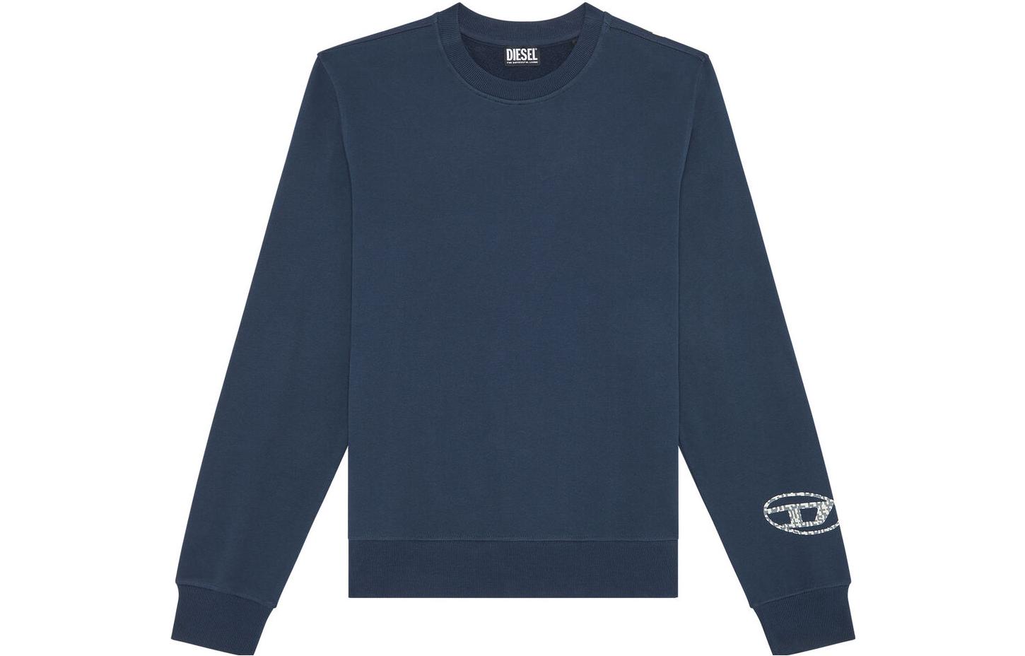 Diesel FW22 Blue Crewneck Sweatshirt with Logo Print A082780JFAV-81E