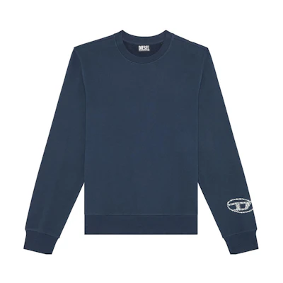 Diesel FW22 Blue Crewneck Sweatshirt with Logo Print A082780JFAV-81E