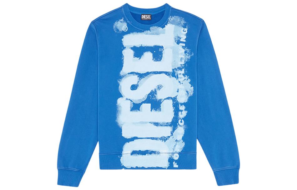 Diesel FW22 Blue Logo Crewneck Pullover Sweatshirt A067870AJIH811