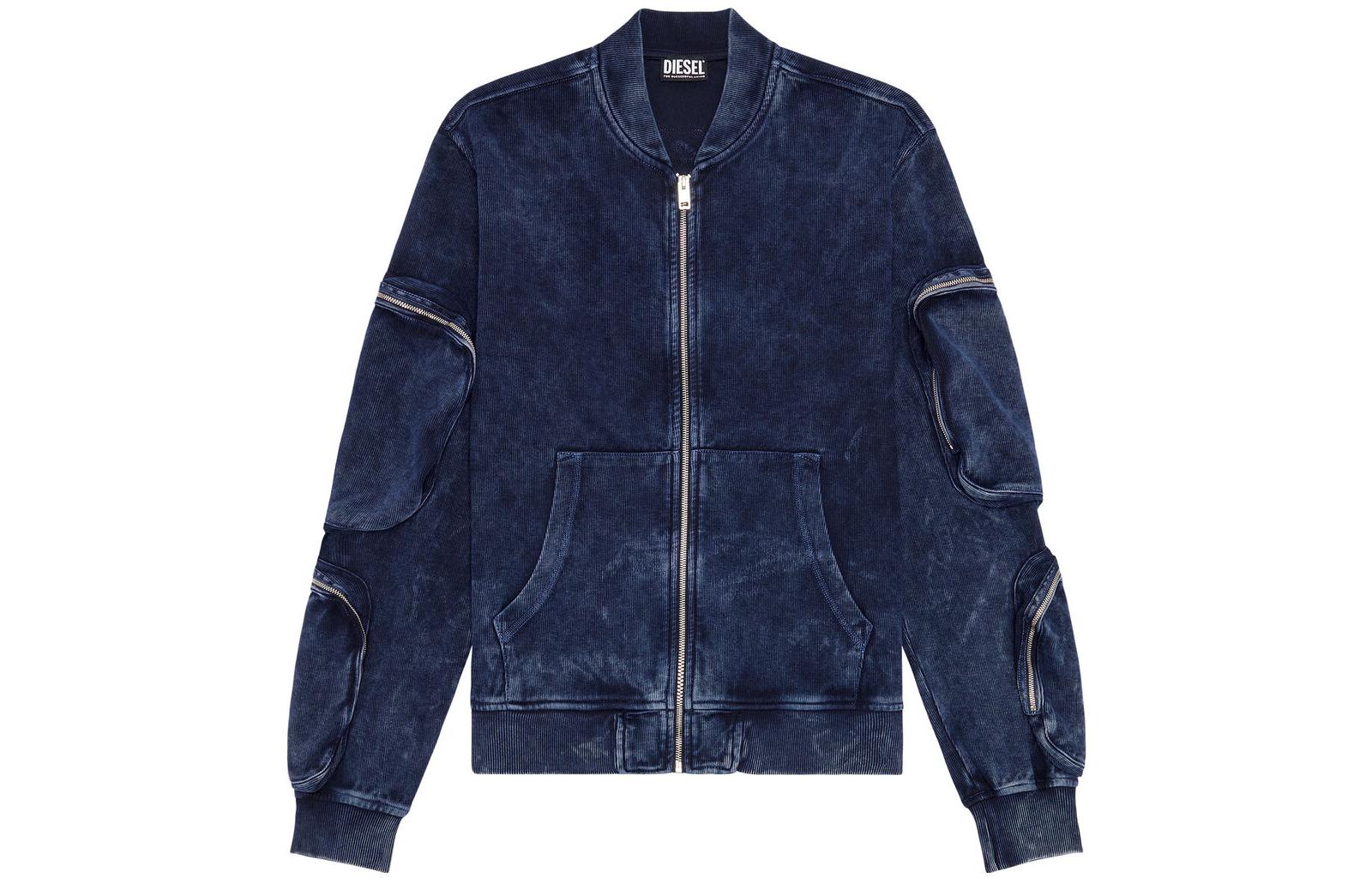 Diesel FW22 Blue Multi-Pocket Baseball Collar Jacket A064190BHAC86VA