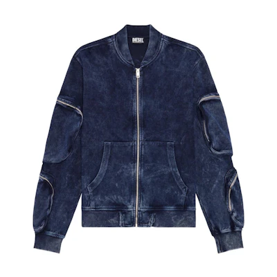 Diesel FW22 Blue Multi-Pocket Baseball Collar Jacket A064190BHAC86VA