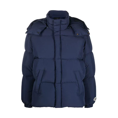 Diesel FW22 Blue Solid Color Hooded Long Sleeve Jacket A062870AEAI9XX