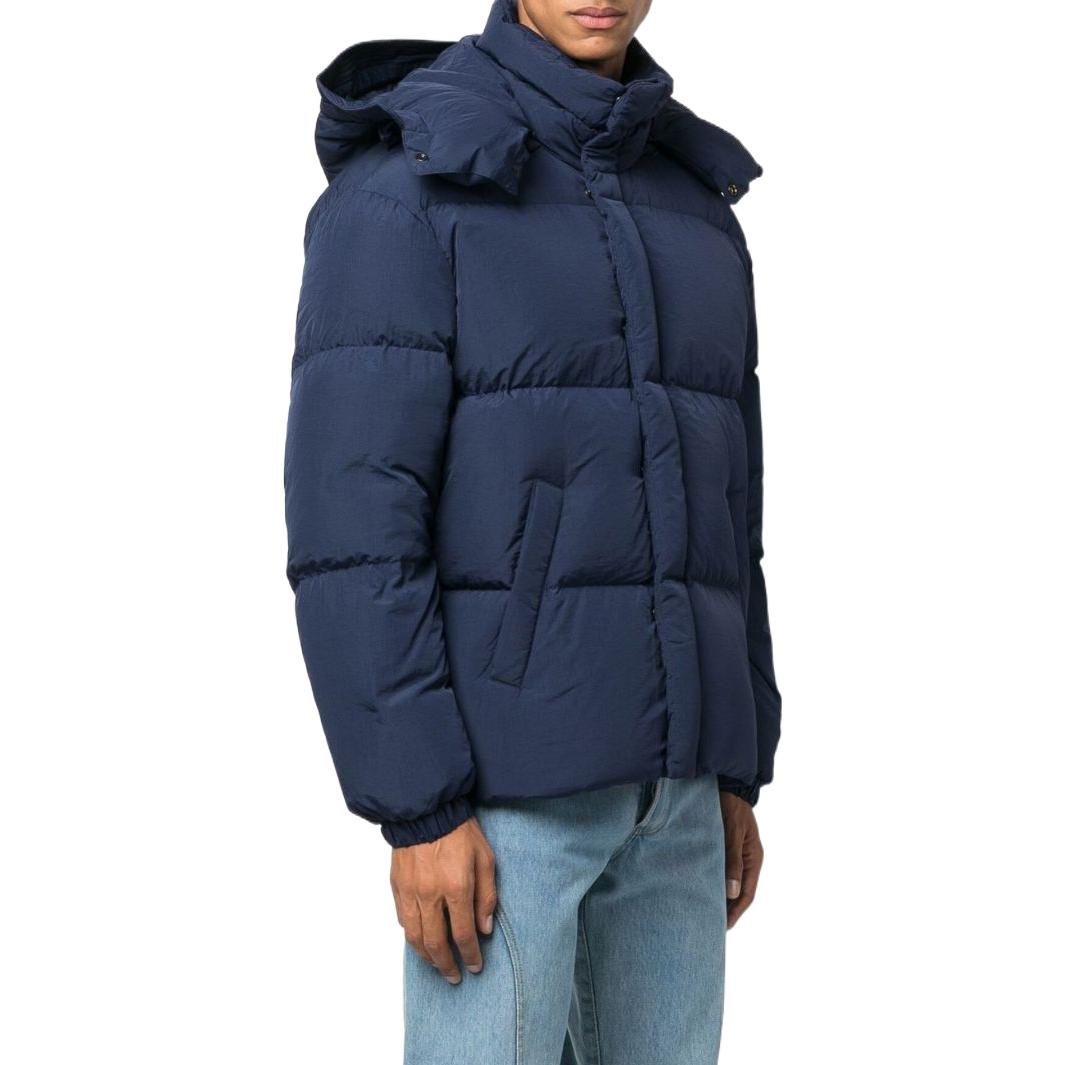 Purchase Diesel FW22 Blue Solid Color Hooded Long Sleeve Jacket A062870AEAI9XX