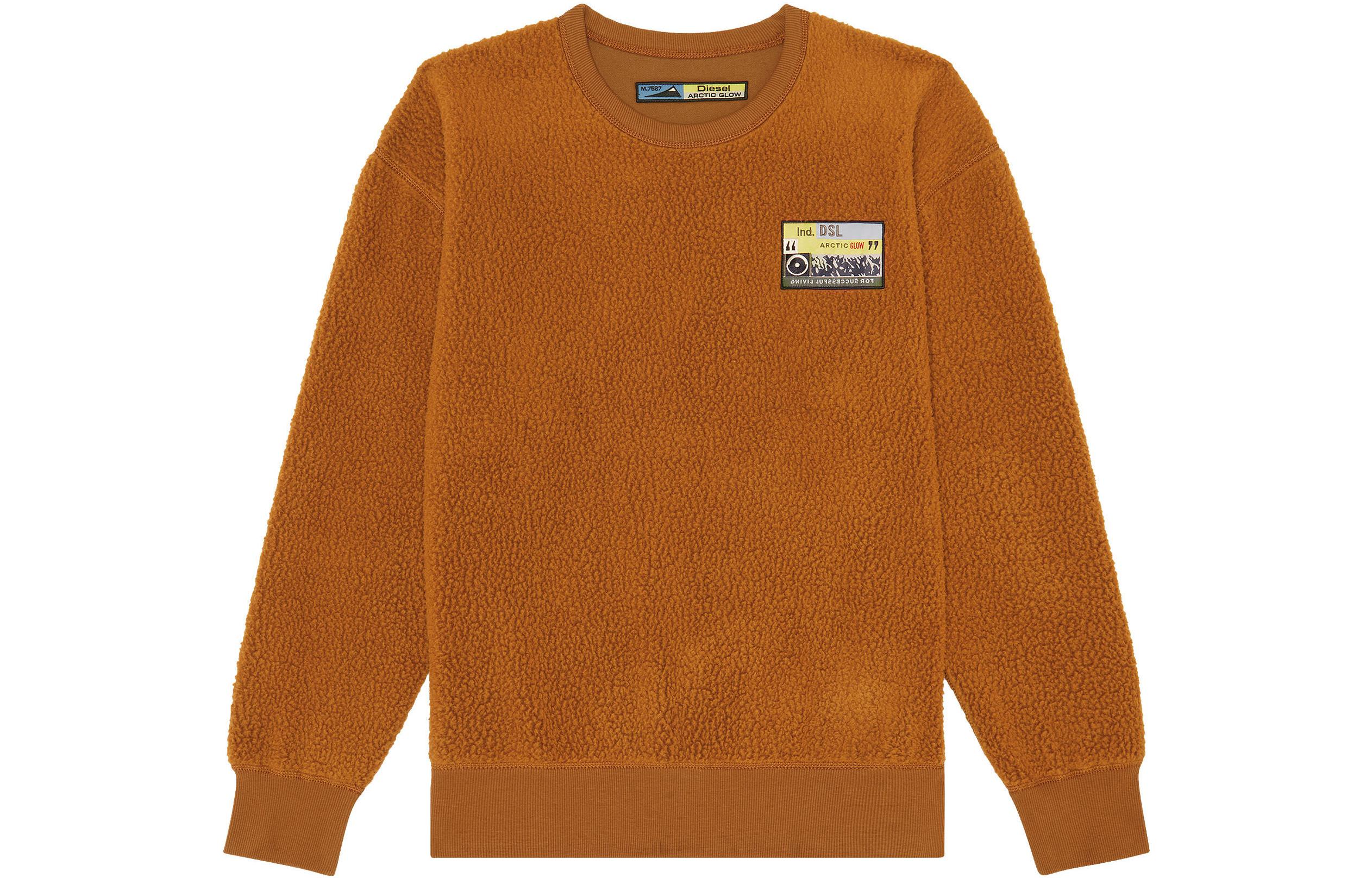 Diesel FW22 Brown Fleece Oversized Crewneck Pullover Sweater A066970GCAB-79T