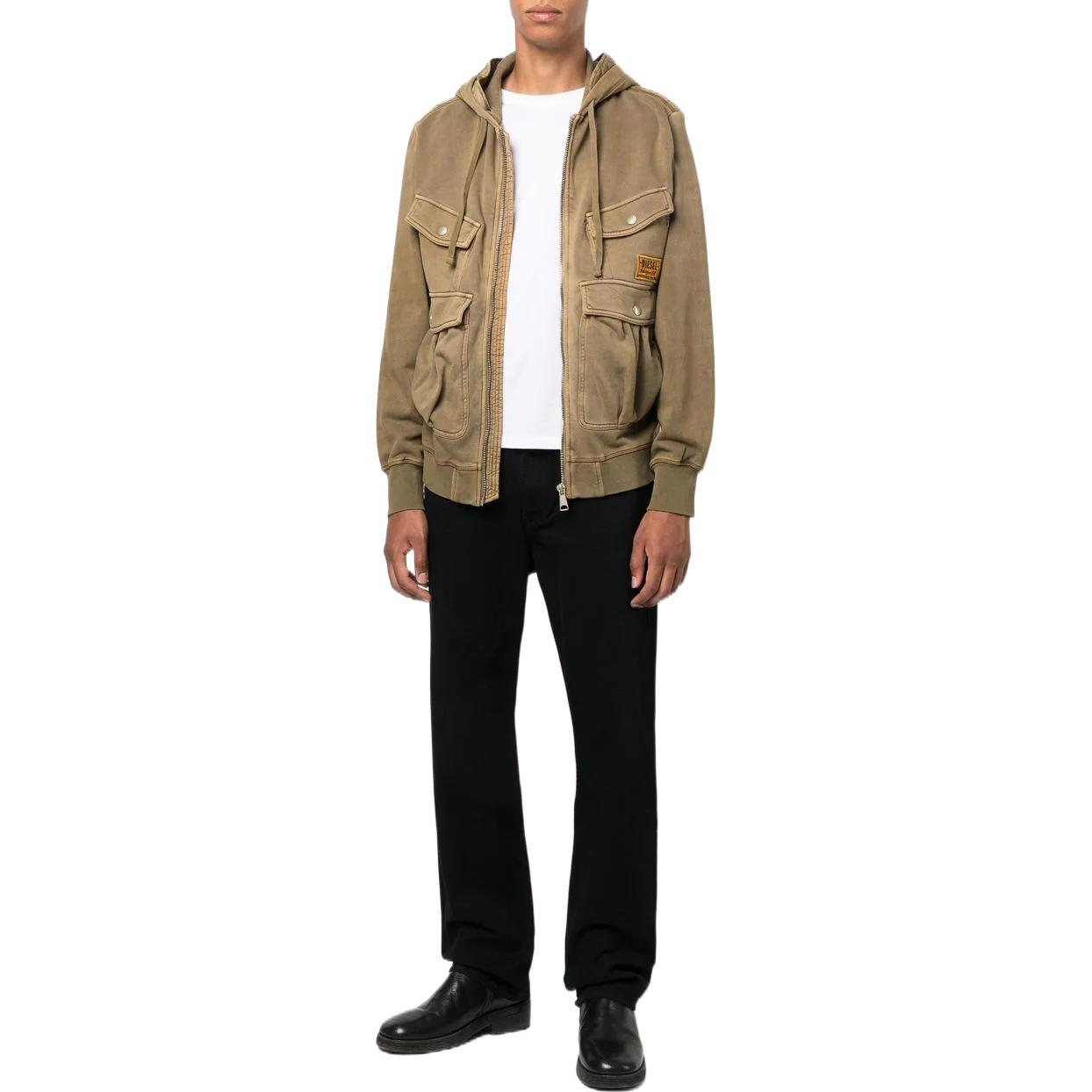 Lookbook Diesel FW22 棕色多口袋連帽拉鍊飛行外套 男款 A063190LCAL5DQ