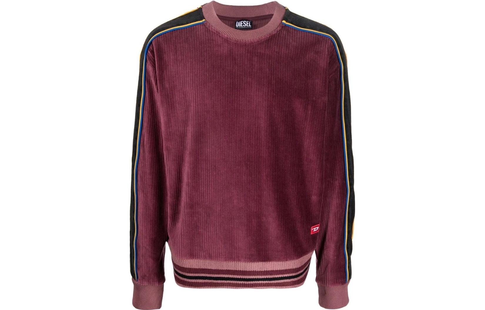 Diesel FW22 Brown Pullover Sweatshirt with Barcode Print for Men A036630AEAZ61W