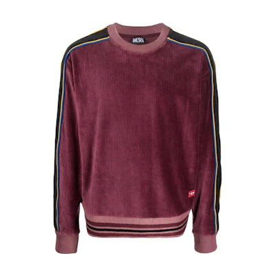 Diesel FW22 Brown Pullover Sweatshirt with Barcode Print for Men A036630AEAZ61W