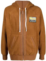 Diesel FW22 Camel Brown Logo Patch Zip-Up Sweatshirt A066980GCAB79T Diesel FW22 Camel Brown Logo Patch Zip-Up Sweatshirt A066980GCAB79T