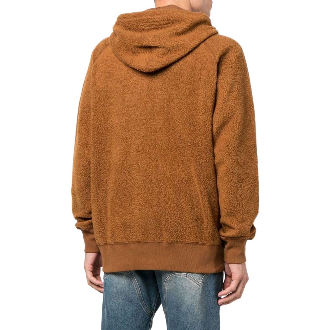 Shop Diesel FW22 Camel Brown Logo Patch Zip-Up Sweatshirt A066980GCAB79T