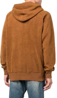 Shop Diesel FW22 Camel Brown Baju Sejuk Zip Logo Patch A066980GCAB79T