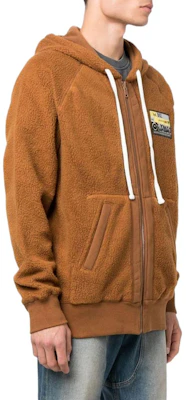 Diesel FW22 Camel Brown Logo Patch Zip-Up Sweatshirt A066980GCAB79T Purchase Diesel FW22 Camel Brown Logo Patch Zip-Up Sweatshirt A066980GCAB79T