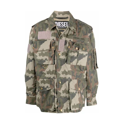 Diesel FW22 Camo Full-Print Long Sleeve Jacket Camouflage Color A028660WBBQ51FA