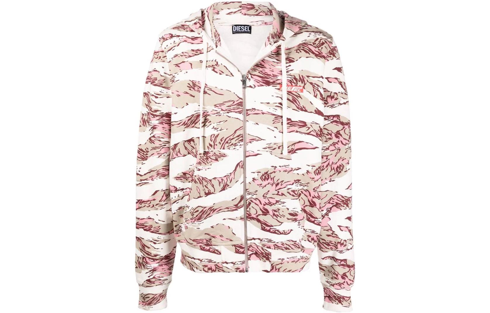 Diesel FW22 Camouflage Zip-Up Hoodie Camo Color A068550EIAH35A