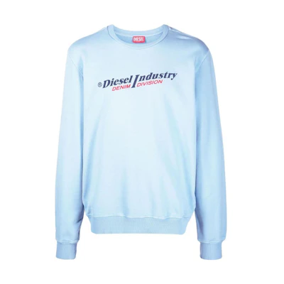 Diesel FW22 Casual Letter Print Crewneck Sweatshirt Blue A037430AJIH8DH