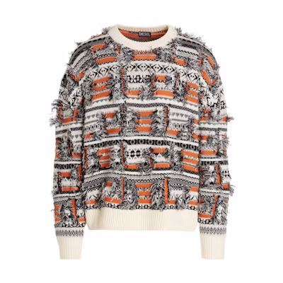DIESEL FW22 Colorblock Crewneck Pullover Sweater Multicolor. A067340LFAL3CB