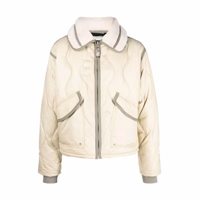 Diesel FW22 Colorblock Trim Zip-Up Loose Jacket Beige () A061410JKKE1AE