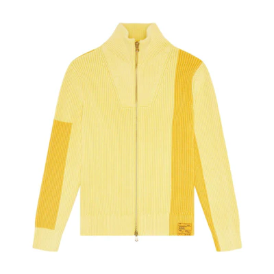 Diesel FW22 Colorblock Zip-Up Knit Jacket Yellow A067470NEAC23J