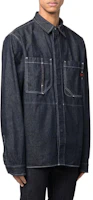 Shop DIESEL FW22 藍色D-Hor對比車線牛仔外套 A035240DFAZ-01
