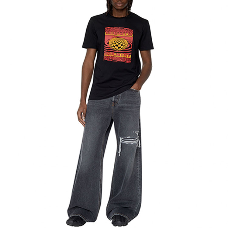 DIESEL FW22 D-RISE Distressed Ripped Relaxed Flare Jeans Men Charcoal Grey. A06371007F6-02 圖 3