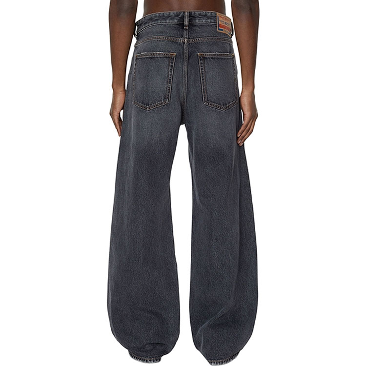 DIESEL FW22 D-RISE Distressed Ripped Relaxed Flare Jeans Men Charcoal Grey. A06371007F6-02 圖 4