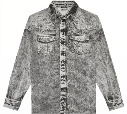 Diesel FW22 Jaket Denim Kasual Distressed Print Pria Abu-abu A072530SGAK97U Buy Diesel FW22 Jaket Denim Kasual Distressed Print Pria Abu-abu A072530SGAK97U