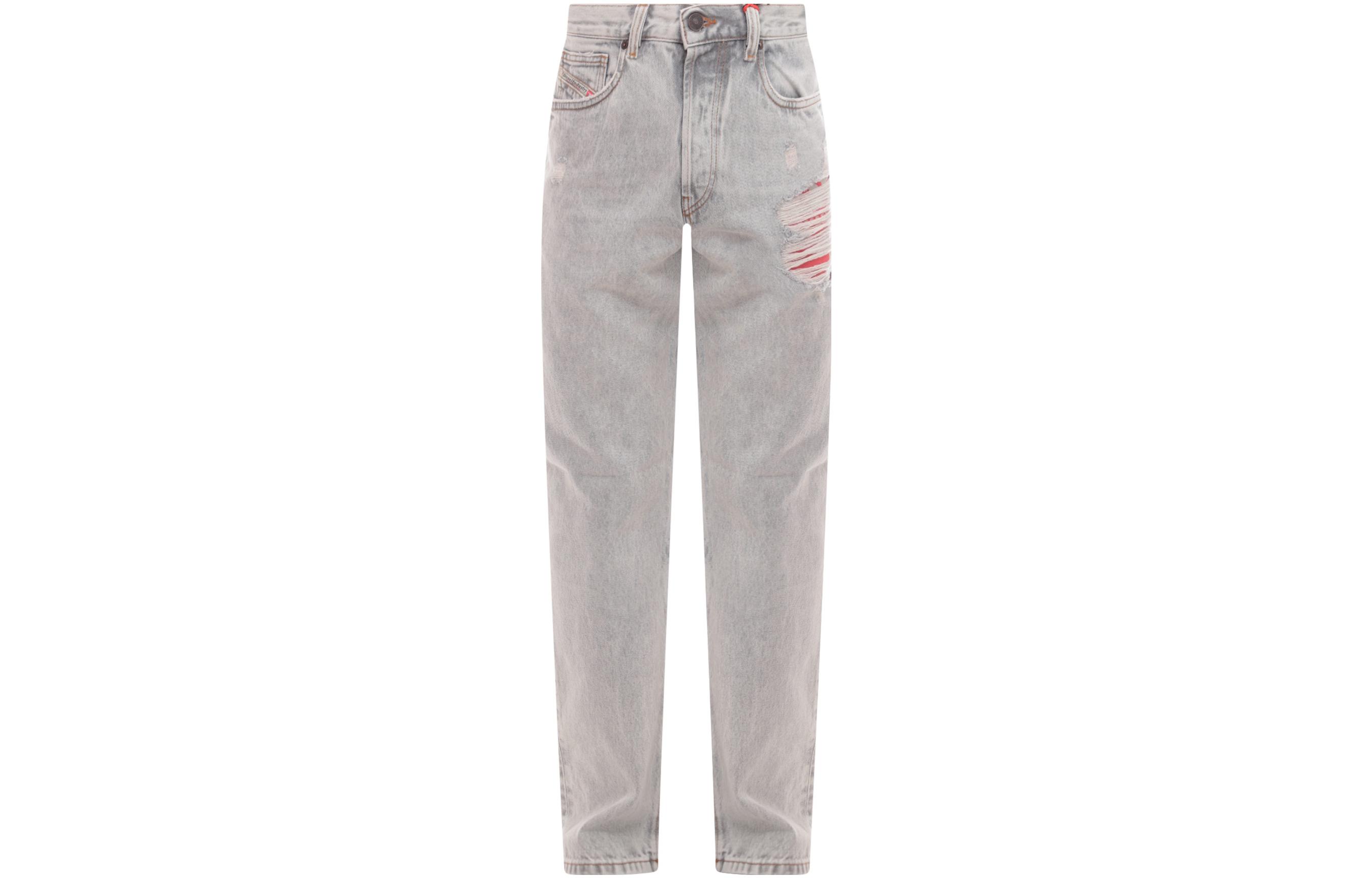 Order DIESEL FW22 男士淺藍色做舊直筒牛仔褲。 A03564007D992C