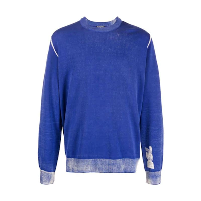 Diesel FW22 Faded Effect Crewneck Sweatshirt Blue - A067360BEAR8CR