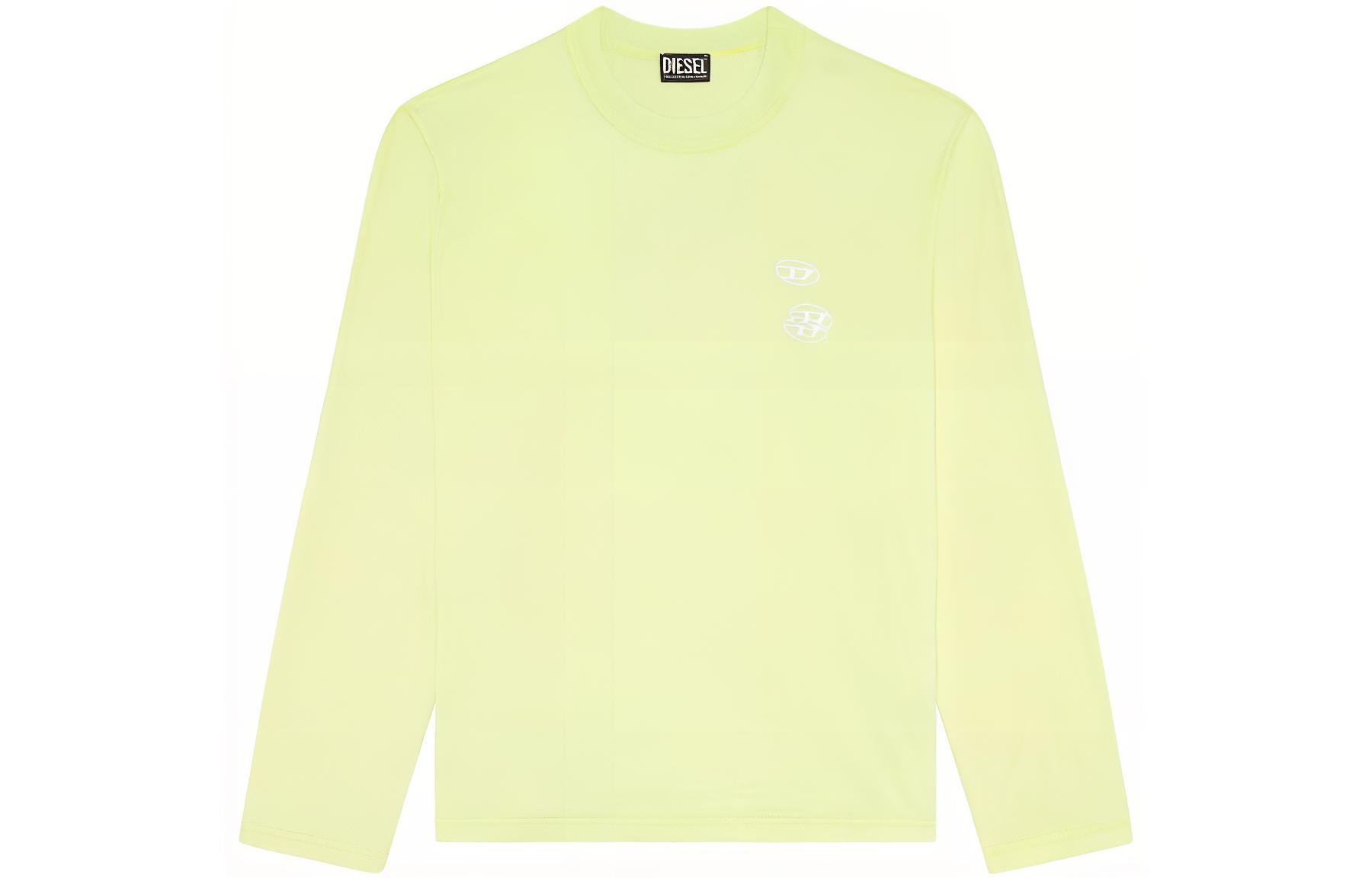 Diesel FW22 Fluorescent Yellow Crewneck Casual Sweatshirt A095980EJAC-5BV