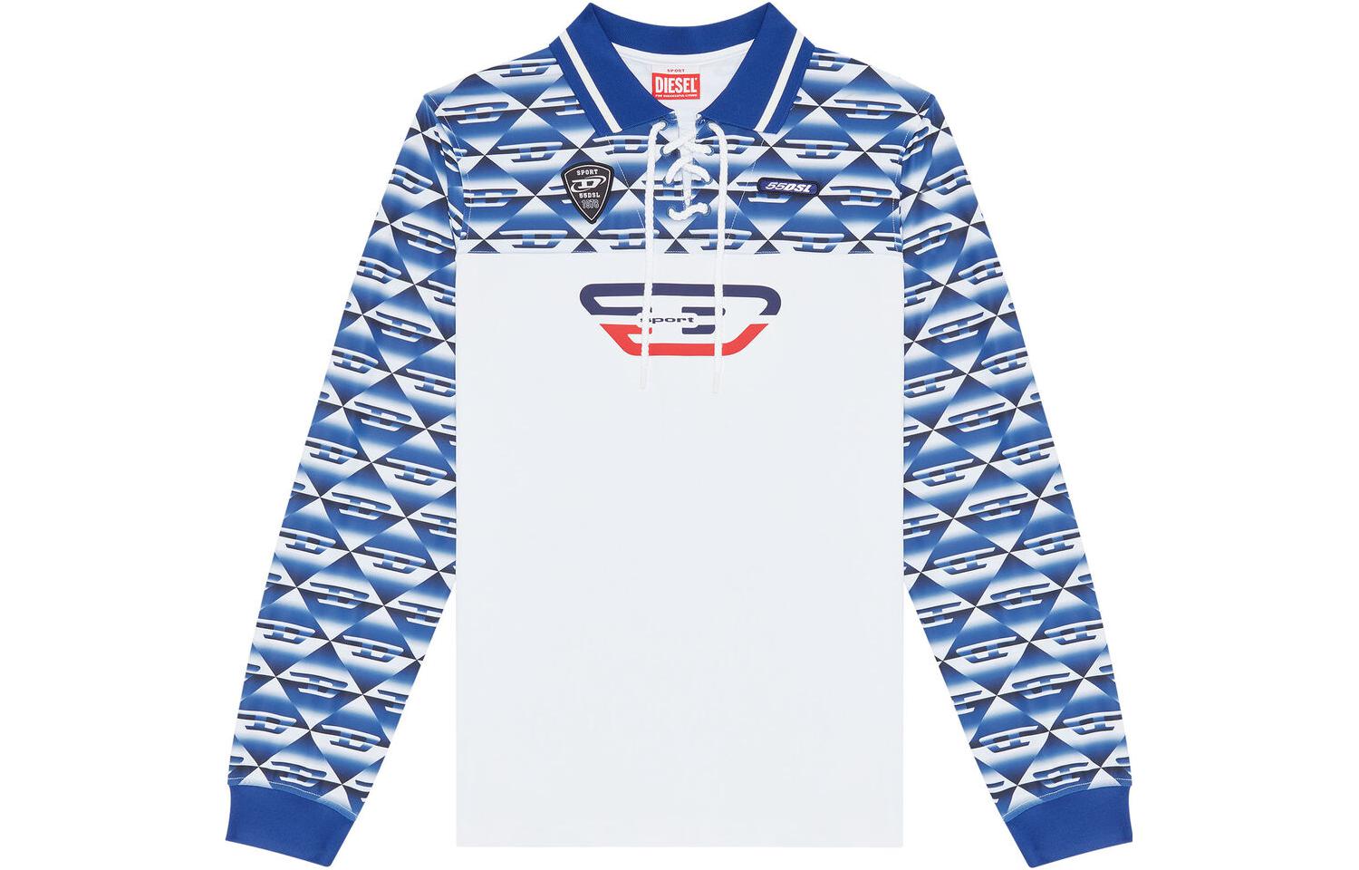 Diesel FW22 Geometric Logo Patchwork Sweatshirt Blue () A066190TEAV100