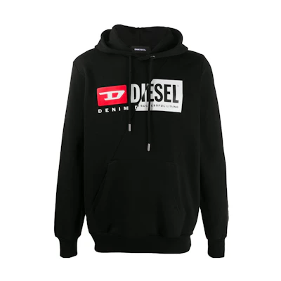 Diesel FW22 Geometric Patchwork Hoodie Men’s Black A003390IAJH-900