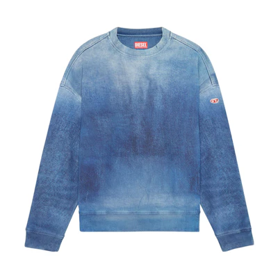 Diesel FW22 Gradient Logo Embroidered Crewneck Sweatshirt Blue () A03943068AY01