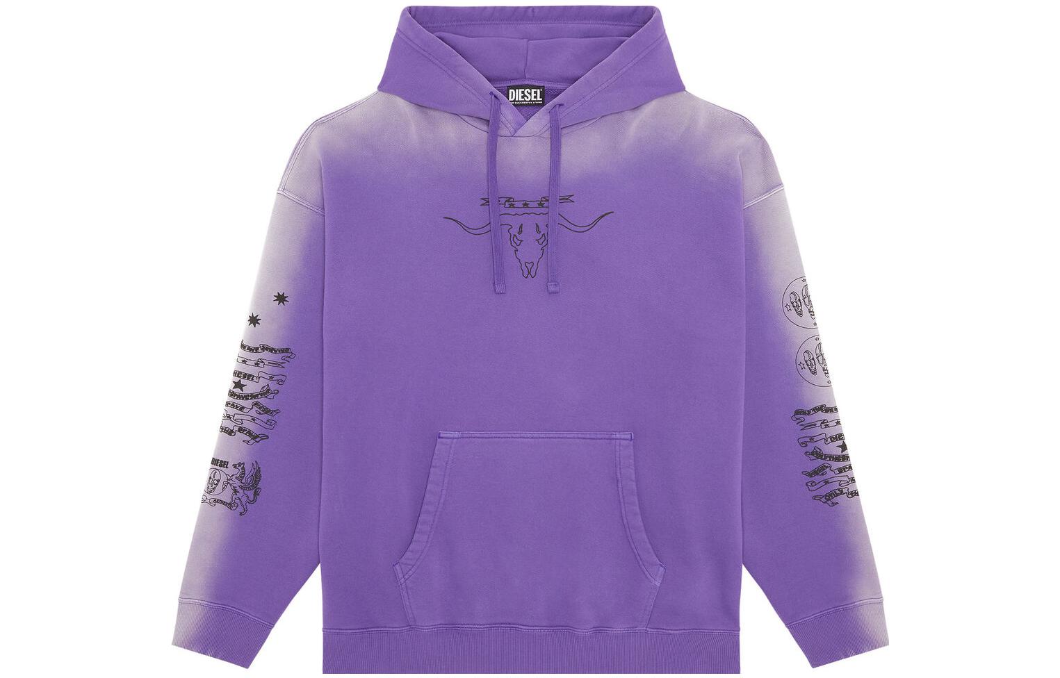 Diesel FW22 Gradient Pattern Print Hoodie Purple - A066440TCAH64N