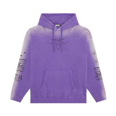 Diesel FW22 Gradient Pattern Print Hoodie Purple - A066440TCAH64N