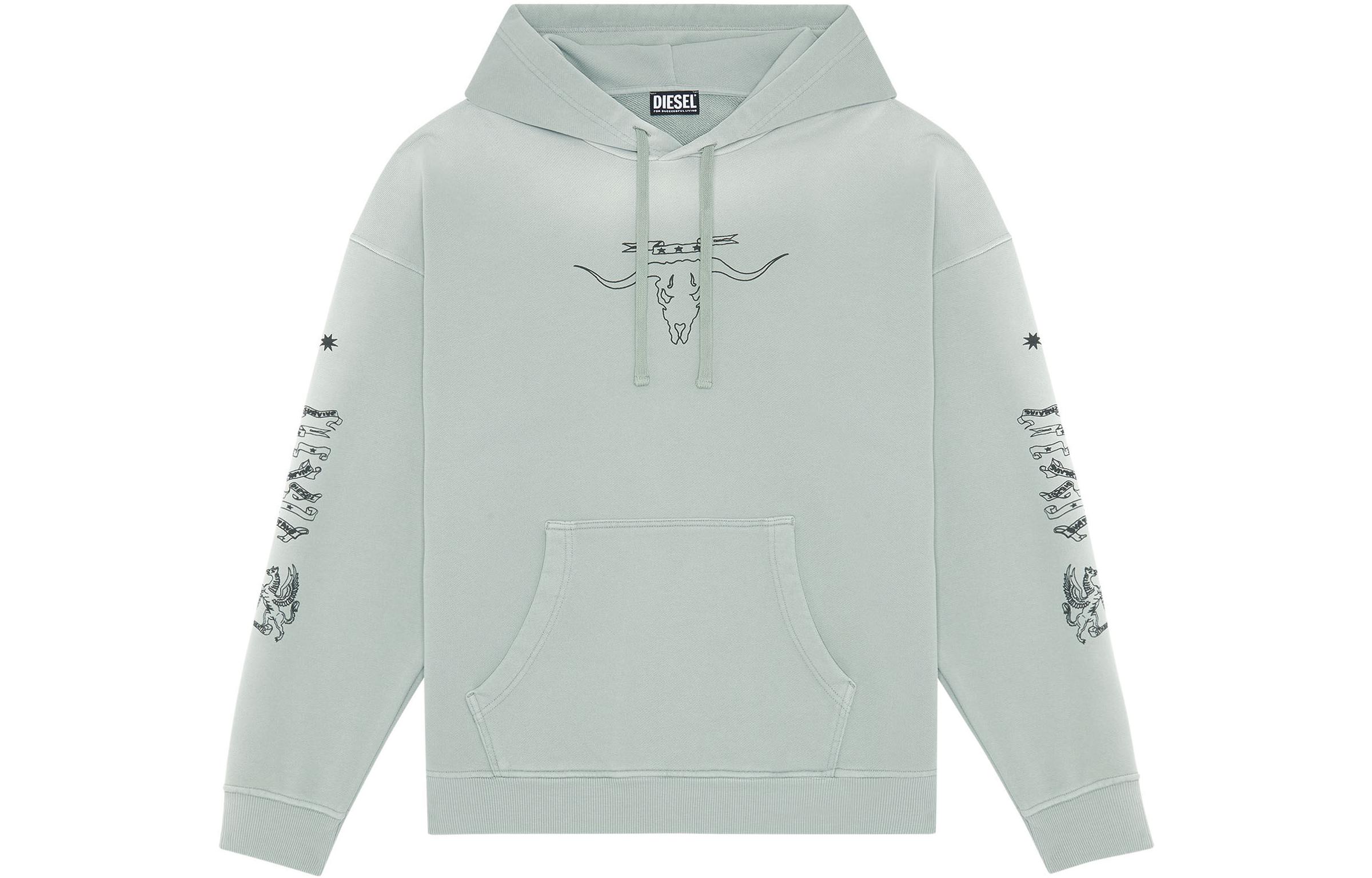 Diesel FW22 Gradient Pattern Printed Hoodie Men’s Gray A066440TCAH9CR