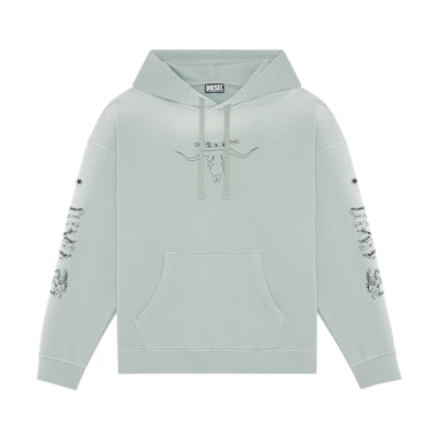 Diesel FW22 Gradient Pattern Printed Hoodie Men’s Gray A066440TCAH9CR
