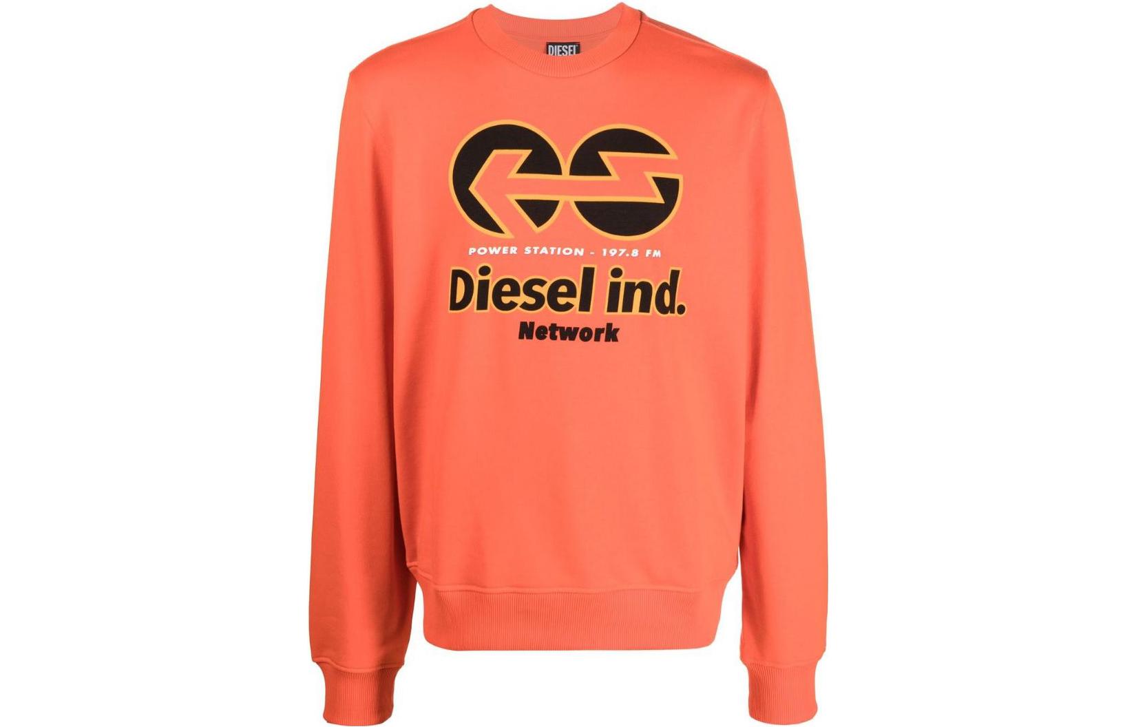 Diesel FW22 Graphic Crewneck Long Sleeve Sweatshirt Orange - Edition A064920GRAC37A
