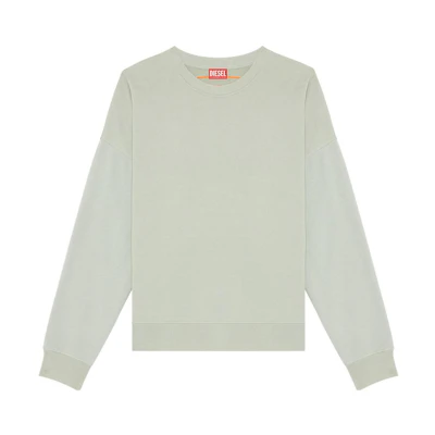 Diesel FW22 Graphic Print Crewneck Pullover Sweatshirt Men Grey Green A082300GYCJ9BI